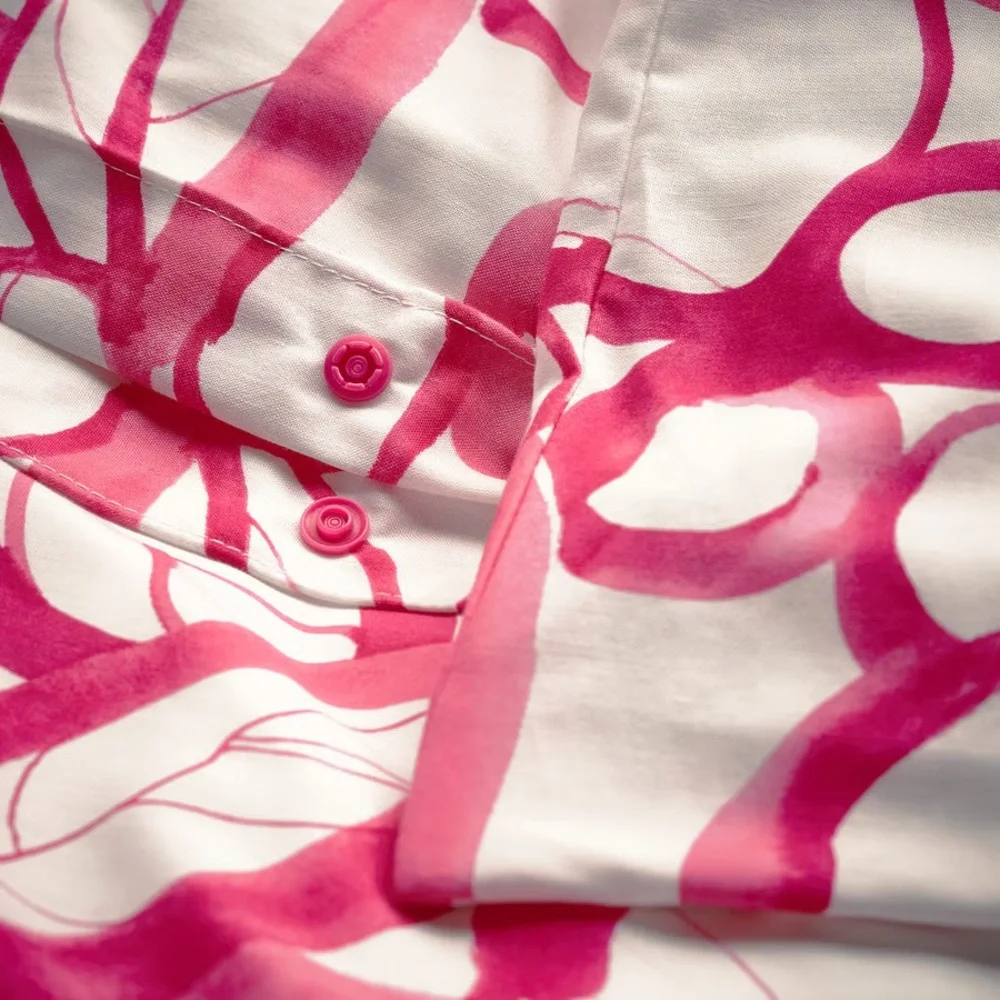 Pink Floral Cotton Duvet Cover Set Twin Size